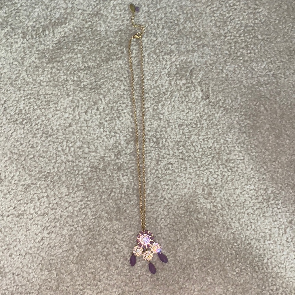 purple and gold swarovski necklace